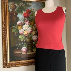 St John Knit Scoop Neck Tank Top Terra Cotta/Desert Rose Color